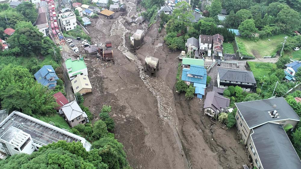 UAVレーザーにより、流出土砂量を計測